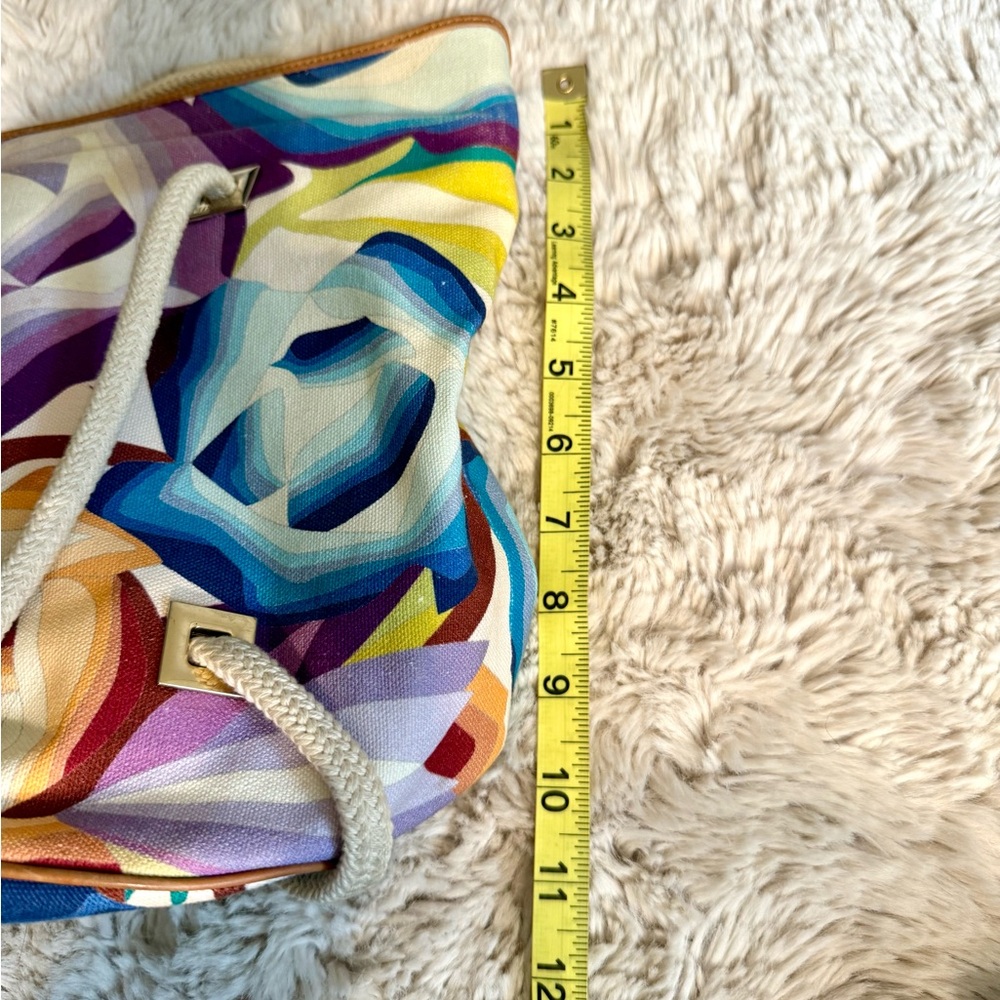 Missoni Multicolor Abstract Bucket leather canvas Shoulder Bag - Picture 12 of 15